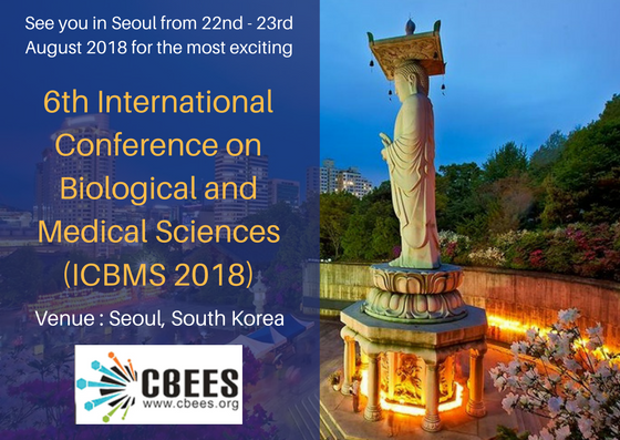 6th International Conference on Biological and Medical Sciences (ICBMS 2018)