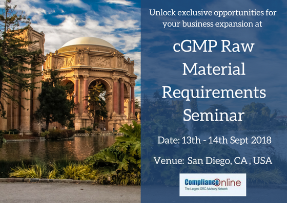 cGMP Raw Material Requirements Seminar