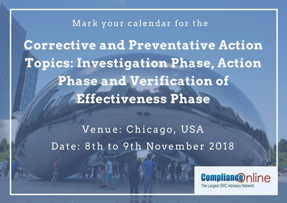 Photos of Corrective and Preventative Action Topics: Investigation Phase, Action Phase and Verification of Effectiveness Phase